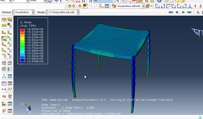 آموزش محاسبه بار گرانشی روی میز در abaqus